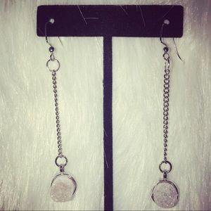 Druzy chain drop earrings
